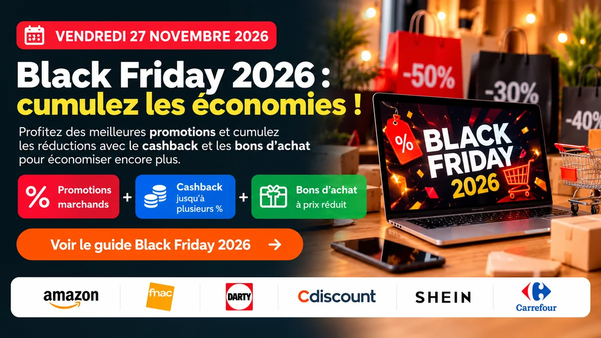 Black Friday 2026 : cumuler promotions, cashback et bons d’achat